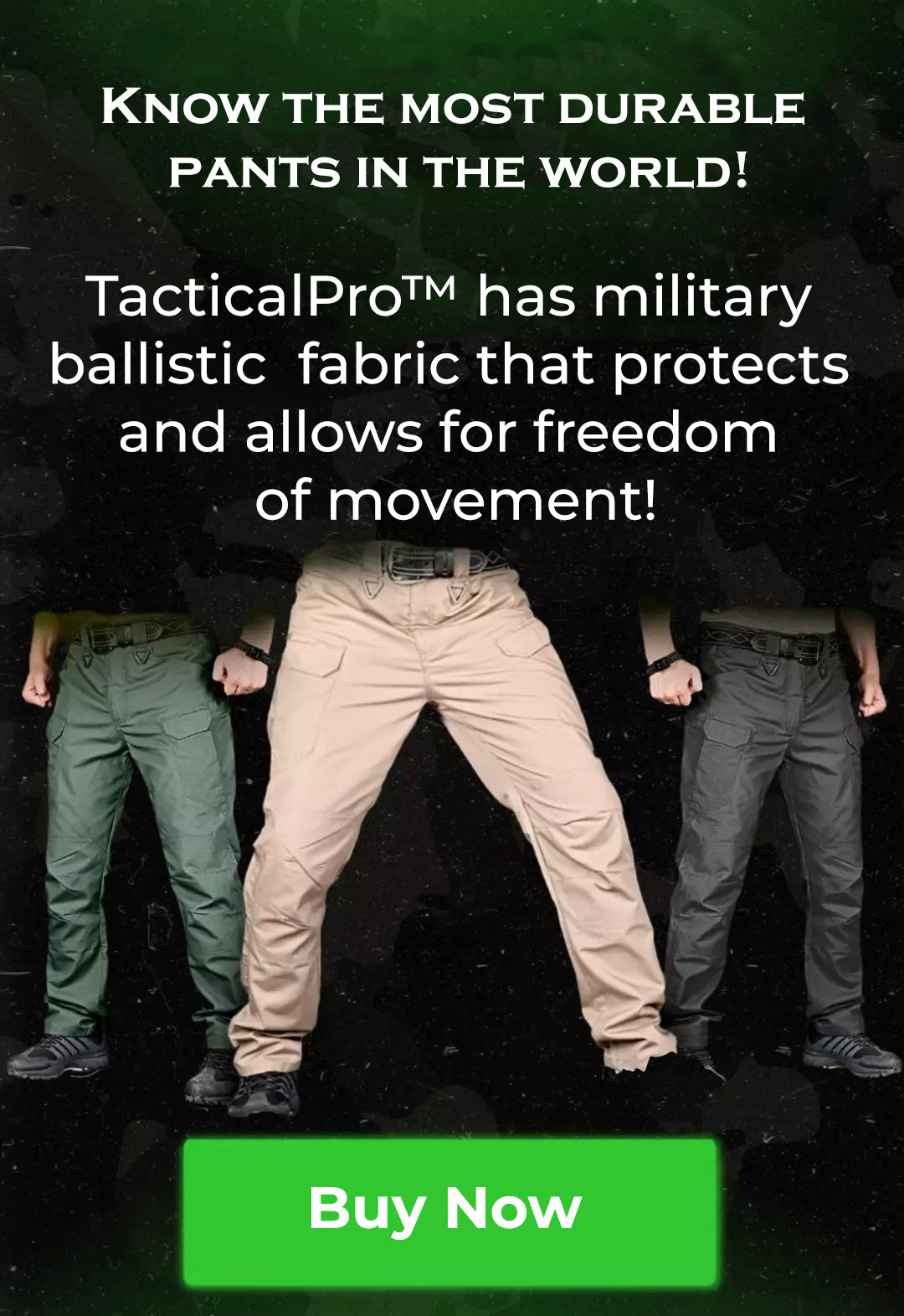 TacticalPro™ | מכנסיים דגמ"ח עמידים למים (+חגורה במתנה)