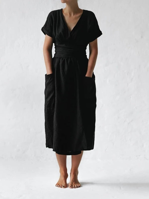 Melanie™ | שמלת מעטפת עם כיסים