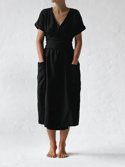 Melanie™ | שמלת מעטפת עם כיסים