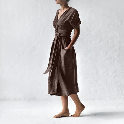 Melanie™ | שמלת מעטפת עם כיסים