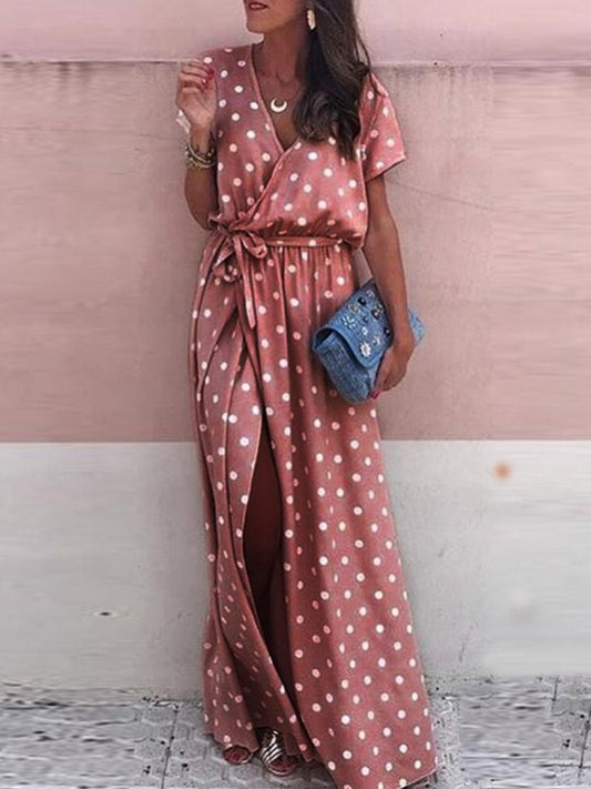 Rosalinda™ | שמלת נקודות עם שסע